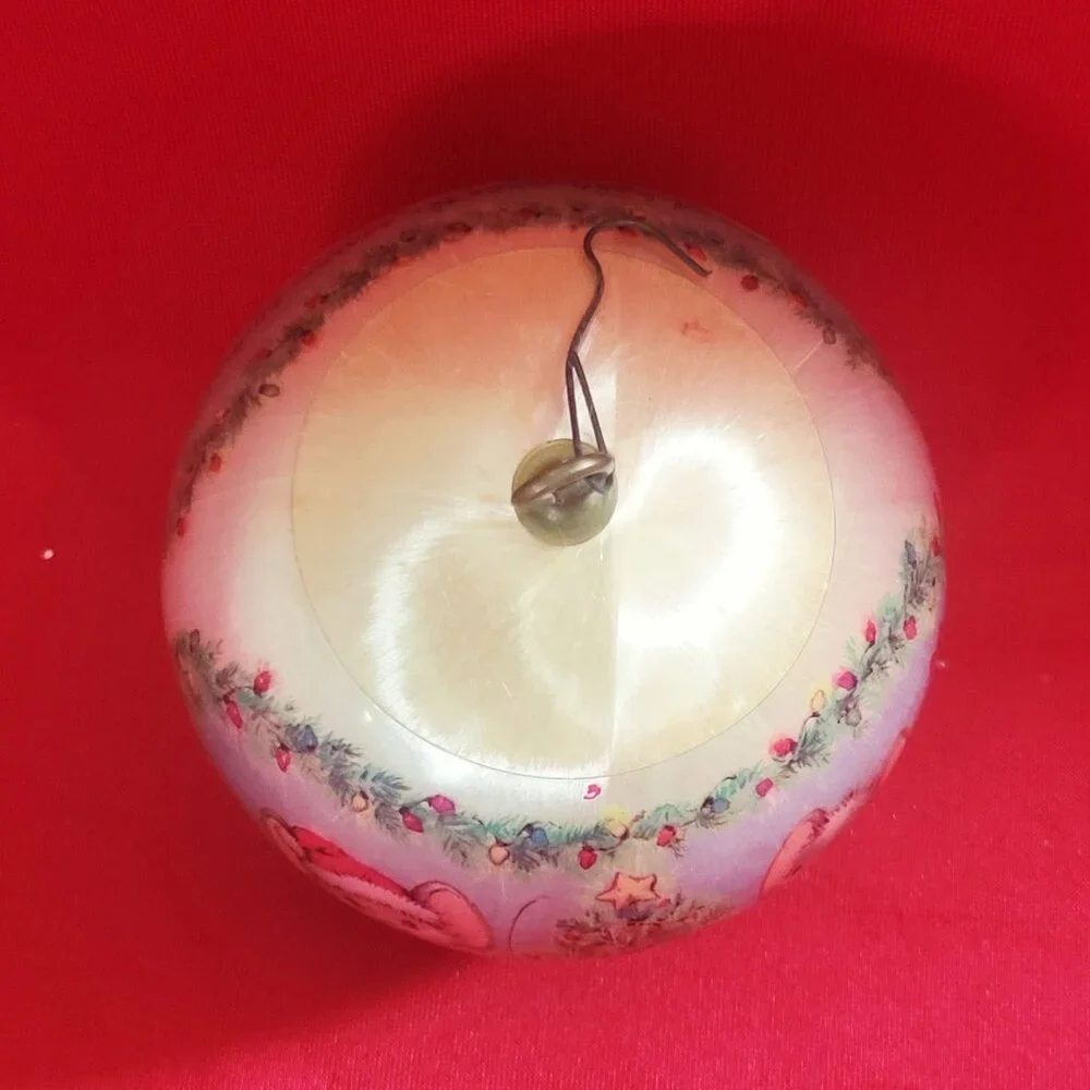 Vintage Hallmark Christmas Mouse Silk Ball Ornament 1977